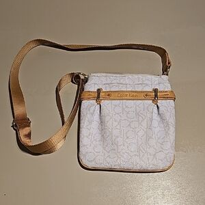 Calvin Klein White Monogram Crossbody Bag